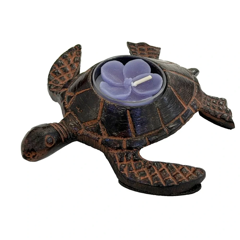 Cast Iron Metal Turtle Tea Light Candle Holder Votive Bronze Pier One 5